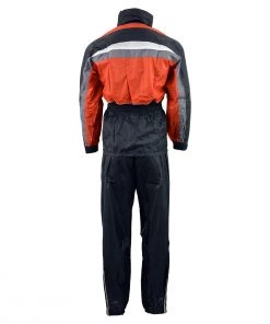 NexGen Men's SH2226 Black And Orange Hooded Water Proof Rain Suit