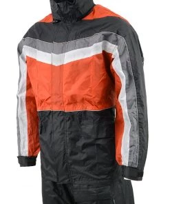 NexGen Men's SH2226 Black And Orange Hooded Water Proof Rain Suit