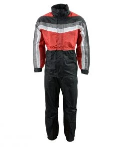 NexGen Men's SH2226 Black And Red Hooded Water Proof Rain Suit