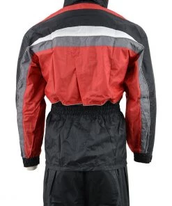 NexGen Men's SH2226 Black And Red Hooded Water Proof Rain Suit