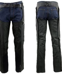 NexGen SH2258 Men's Black Textile Riding Chaps With Heat Protection