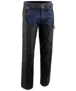 NexGen SH2258 Men's Black Textile Riding Chaps With Heat Protection