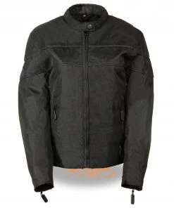Biker's Edge Motorcycle Jackets NexGen SH2261 Ladies Black Textile Lightweight Jacket With Reflective Piping