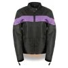 Biker's Edge NexGen SH2261 Ladies Black And Purple Textile Lightweight Jacket With Reflective Piping Motorcycle Jackets