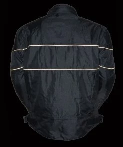 NexGen SH2285 Men's Black Scooter Style Textile Jacket With Orange Stripes Motorcycle Jackets