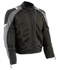 Motorcycle Jackets NexGen SH2325 Men's Armored Two In One Textile And Mesh Racing Jacket With Retractable Hi Viz Protection