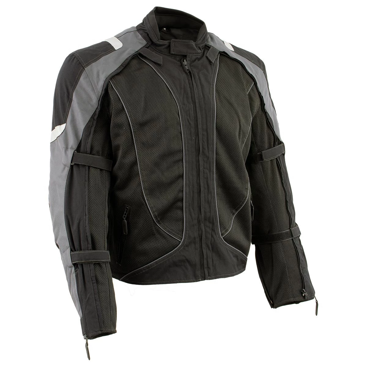 Motorcycle Jackets NexGen SH2325 Men's Armored Two In One Textile And Mesh Racing Jacket With Retractable Hi Viz Protection