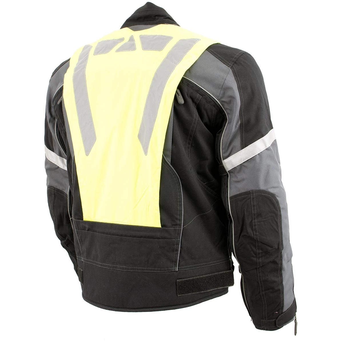 Motorcycle Jackets NexGen SH2325 Men's Armored Two In One Textile And Mesh Racing Jacket With Retractable Hi Viz Protection