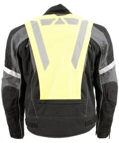 Motorcycle Jackets NexGen SH2325 Men's Armored Two In One Textile And Mesh Racing Jacket With Retractable Hi Viz Protection