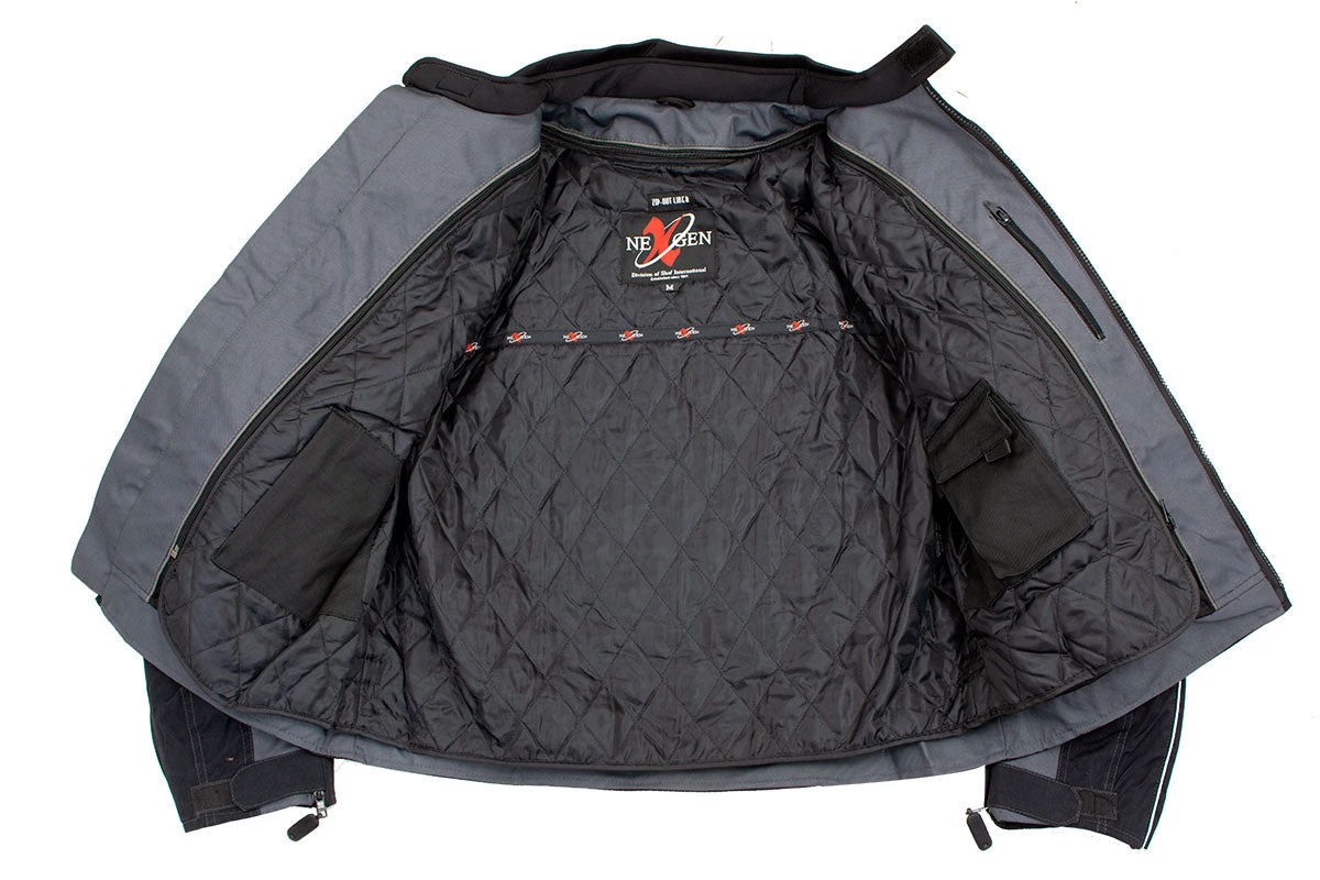 Motorcycle Jackets NexGen SH2325 Men's Armored Two In One Textile And Mesh Racing Jacket With Retractable Hi Viz Protection