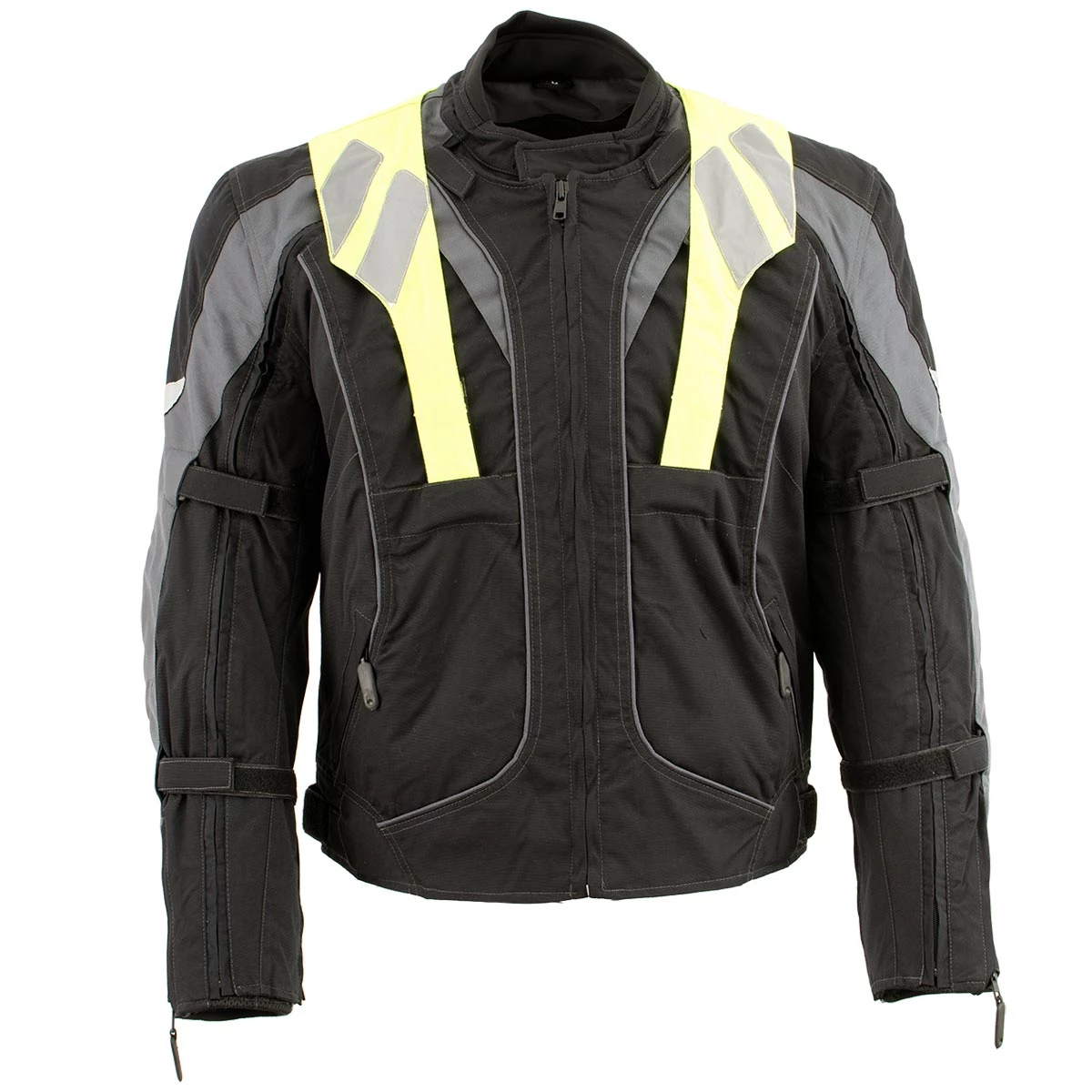 Motorcycle Jackets NexGen SH2325 Men's Armored Two In One Textile And Mesh Racing Jacket With Retractable Hi Viz Protection