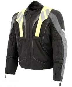 Motorcycle Jackets NexGen SH2325 Men's Armored Two In One Textile And Mesh Racing Jacket With Retractable Hi Viz Protection