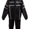 NexGen SH2331 Men's Black Water Resistant Rain Suit With Reflective Tape