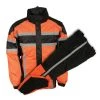 Milwaukee Leather SH233102 Men's Black And Orange Water Resistant Rain Suit With Reflective Tape Riding Gear