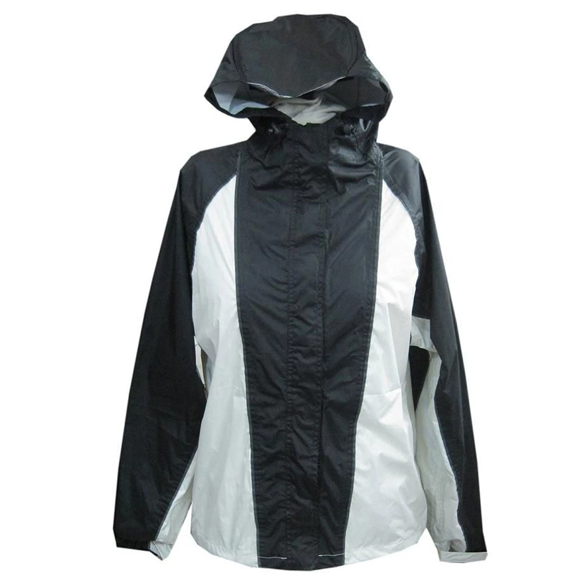 NexGen Ladies SH2333 Beige And Black Hooded Water Proof Rain Suit