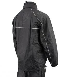 NexGen SH2334 Men’s Black Water Proof Rain Suit With Reflective Flame Skull Design Riding Gear