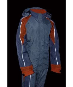 Milwaukee Leather SH2336SGO Women's Gray And Orange Rain Suit Water Resistant With Reflective Piping Rain Gear