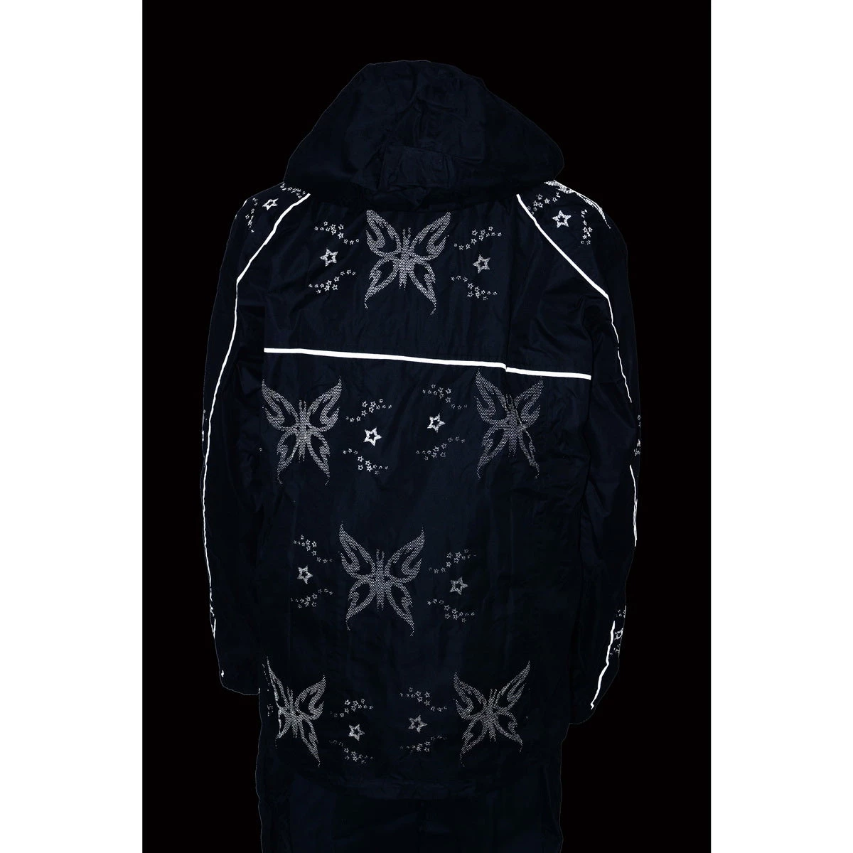 Rain Gear Milwaukee Leather SH2342 Women's Black Water Resistant Rain Suit With Reflective Butterflies