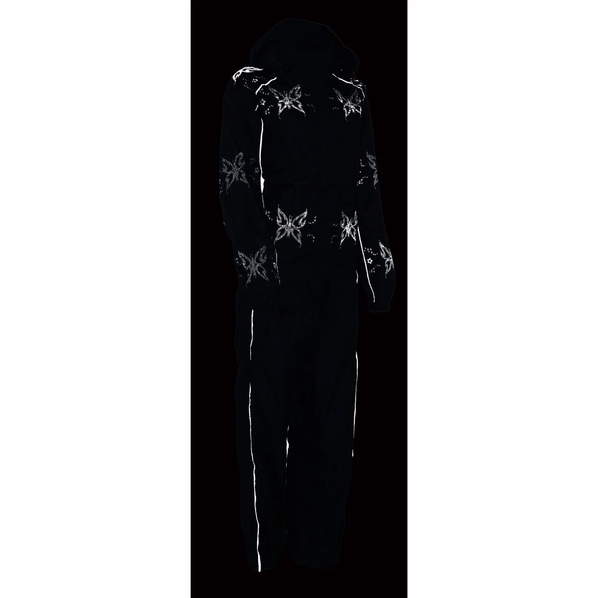 Rain Gear Milwaukee Leather SH2342 Women's Black Water Resistant Rain Suit With Reflective Butterflies