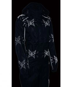 Rain Gear Milwaukee Leather SH2342 Women's Black Water Resistant Rain Suit With Reflective Butterflies