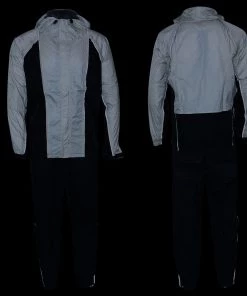 NexGen Ladies SH2344 Beige And Black Hooded Water Proof Rain Suit Rain Gear