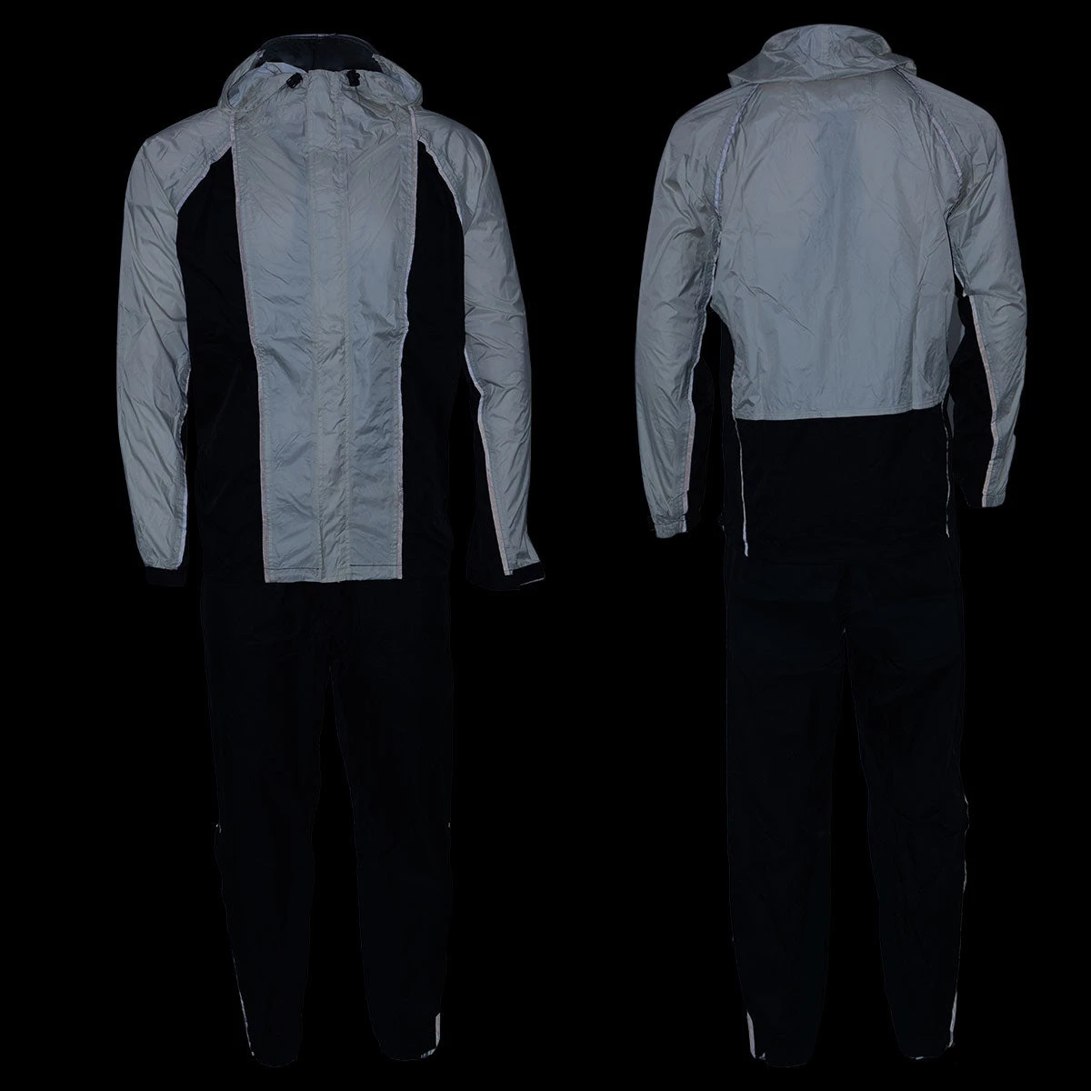 NexGen Ladies SH2344 Beige And Black Hooded Water Proof Rain Suit Rain Gear