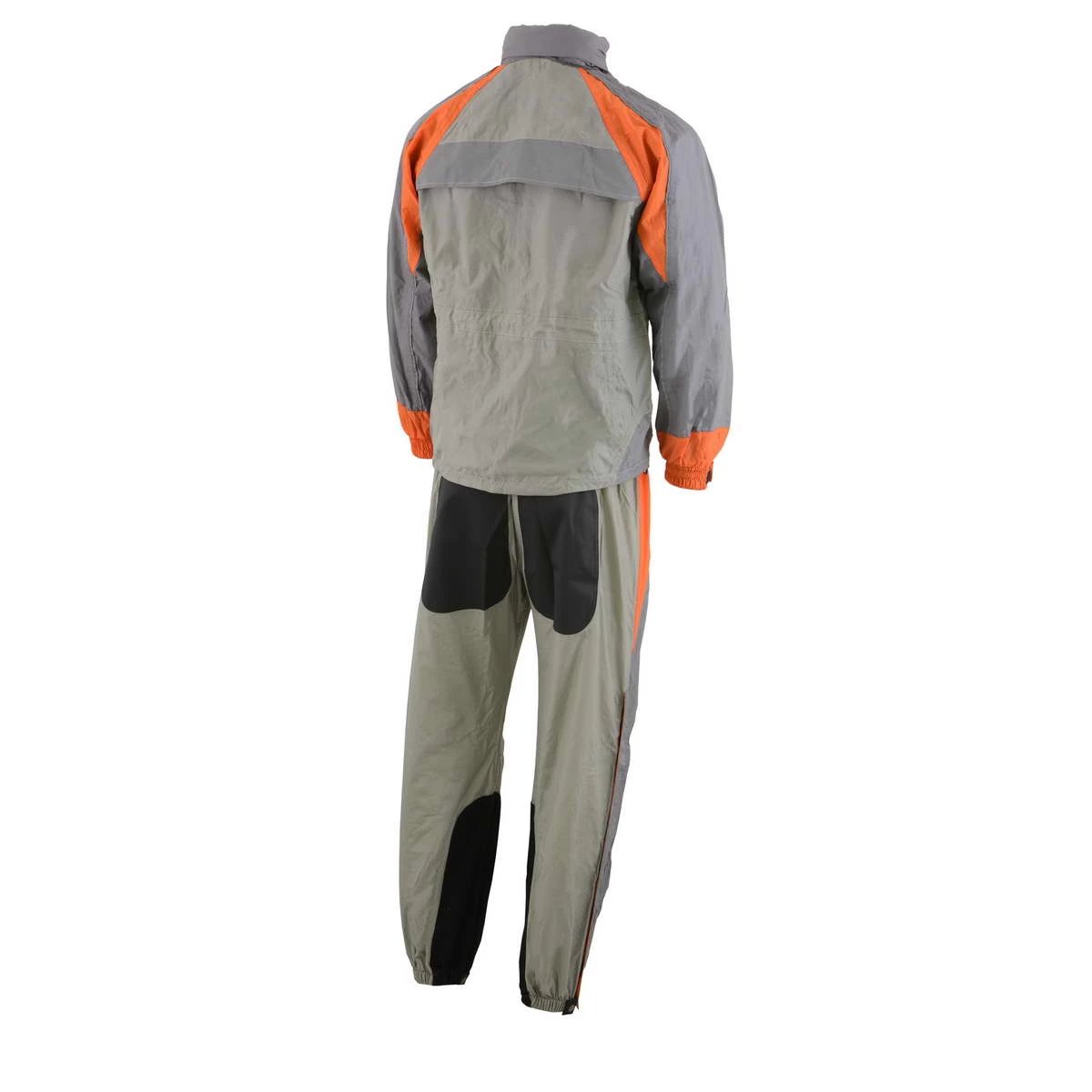 Riding Gear Milwaukee Leather SH2346SGO Men's Gray And Orange Water Resistant Rain Suit With Reflective Piping