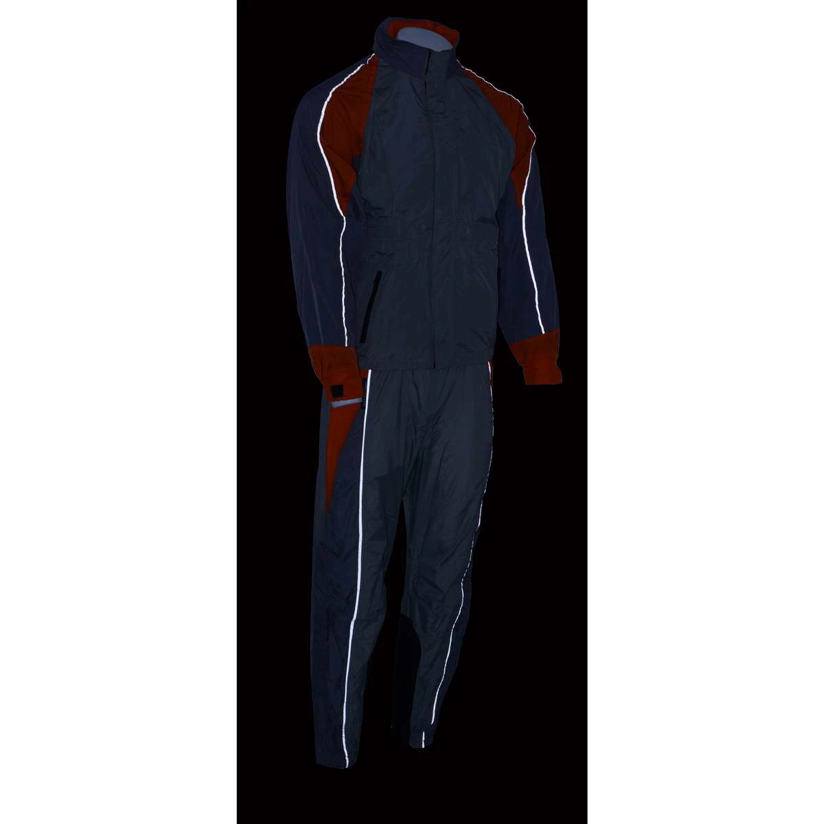 Riding Gear Milwaukee Leather SH2346SGO Men's Gray And Orange Water Resistant Rain Suit With Reflective Piping