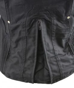 Motorcycle Jackets Milwaukee Leather SH2366 Ladies'Reflective Tribal' Black Armored Textile Jacket