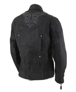 Motorcycle Jackets Milwaukee Leather SH2366 Ladies 'Reflective Tribal' Black Armored Textile Jacket