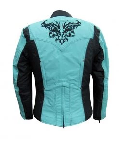 NexGen SH2367 Ladies Turquoise And Black Textile Jacket With Embroidery Artwork