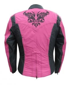 Motorcycle Jackets NexGen SH2367 Ladies Turquoise And Fuchsia Textile Jacket With Embroidery Artwork