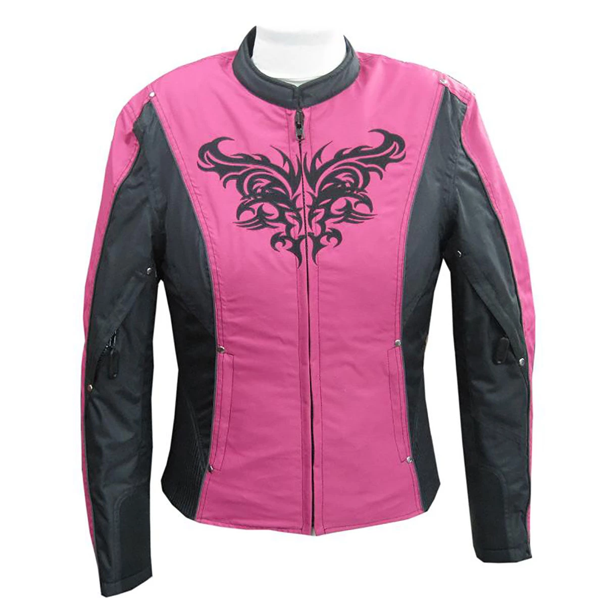 Motorcycle Jackets NexGen SH2367 Ladies Turquoise And Fuchsia Textile Jacket With Embroidery Artwork