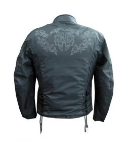Motorcycle Jackets NexGen SH2368 Ladies Black Textile Jacket With Embroidery Artwork