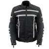 Motorcycle Jackets NexGen SH2376 Ladies Black And Grey Nylon With Mesh Armored Racer Jacket With Built In Rain Jacket
