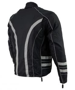 NexGen Men's SH2389 Black And Grey Armored Racer Jacket Motorcycle Jackets