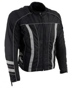 NexGen Men's SH2389 Black And Grey Armored Racer Jacket Motorcycle Jackets
