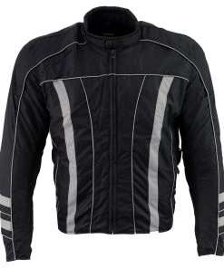 NexGen Men's SH2389 Black And Grey Armored Racer Jacket Motorcycle Jackets