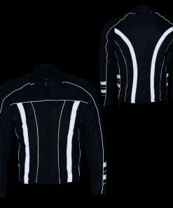 NexGen Men's SH2389 Black And Grey Armored Racer Jacket Motorcycle Jackets