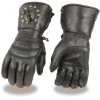 Milwaukee Leather SH238 Men's Black Studded Gauntlet Leather Gloves With Conchos