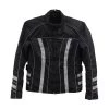 Motorcycle Jackets NexGen SH2394 Ladies Black And Silver Textile Racer MC Jacket