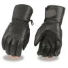 Milwaukee Leather SH293 Men's Black Leather Waterproof Gauntlet Gloves With Cinch Wrist Riding Gear