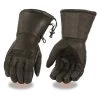 Milwaukee Leather SH294 Men's Black Leather Waterproof Gauntlet Gloves With Stretch Knuckles Riding Gear