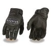Riding Gear Milwaukee Leather SH298 Men's 'Hard Knuckles' Black Perforated Leather Racing Gloves