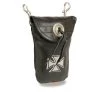 Milwaukee Leather SH506EC Black Leather Belt Bag With ‘Iron Cross’ Embroidery Riding Gear