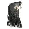 Milwaukee Leather SH508F Black Leather ‘Fringe’ Eye Glass Case With Concho Riding Gear