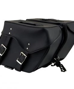 Xelement XH55201ZB Black Large PVC Zip-Off Throwover Motorcycle Saddlebags
