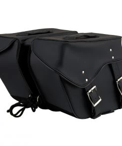 Riding Gear Milwaukee Leather SH55201ZB Black Large PVC Zip-Off Throwover Motorcycle Saddlebags
