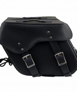 Riding Gear Milwaukee Leather SH55201ZB Black Large PVC Zip-Off Throwover Motorcycle Saddlebags