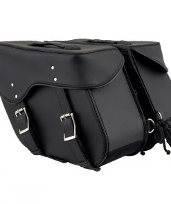 Riding Gear Milwaukee Leather SH55201ZB Black Large PVC Zip-Off Throwover Motorcycle Saddlebags